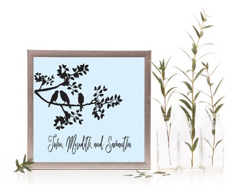 Birds on a Branch Custom Made Family Sign