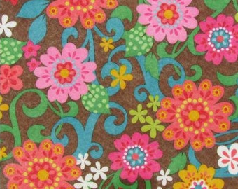 Printed Felt Rectangle: Flowers (9"x12")