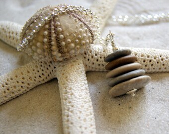 Beach Stone Cairn Necklace - natural jewelry