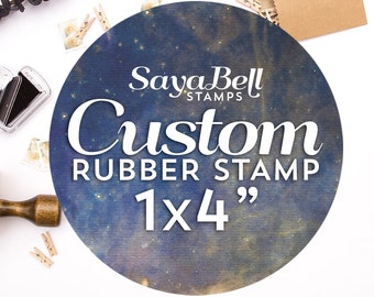 Custom Logo Stamp, Custom Rubber Stamp, Business Card Stamp, Personalized Stamp, Custom Stamp 1x4 Inch