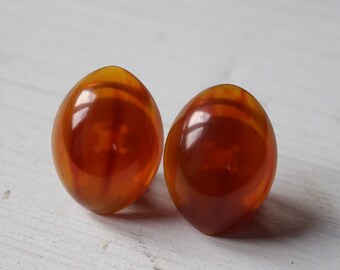 Vintage oval bakelite earrings