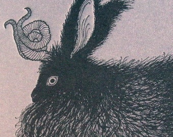Black Angora Bunnylope Card