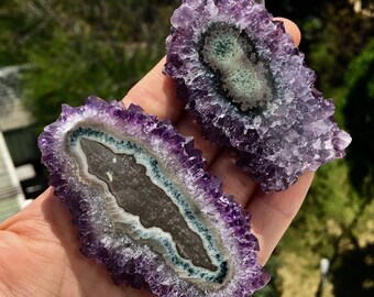 Set of 2 !Purple Amethyst Stalactite Slice CrystalsPurple Amethyst Stalactite Slice Crystal