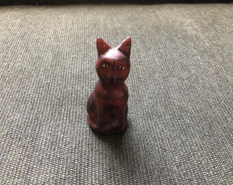 Clay Cat Sculpture