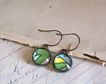 Wallpaper Glass Earrings Mismatched Jewelry