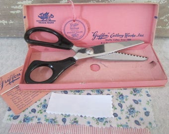 Vintage Griffon Pinking Shears Sewing Scissors Pinking Scissors Vintage sewing Supplies Griffon