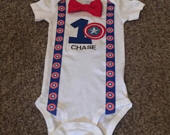 SALE! Captain America 1st birthday, Boys birthday outfit, Baby boy first birthday, captain America party, Baby boy second birthday, Superher