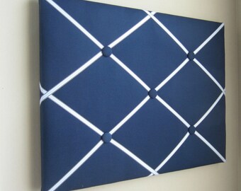 16"x20" French Memory Board, Bow Holder, Bow Board, Vision Boad, Photograph Holder, Organizer,Navy Blue and Light Blue Boys Memory Board