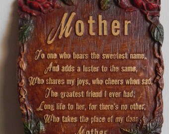 Sweet Vintage "Mother" Plaque!