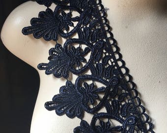 MIDNIGHT Blue Venise Lace Trim for Garments, Costumes CL 3012midnight