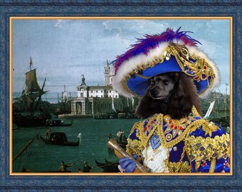 Poodle Art Print Poodle Painting Poodle Gift Poodle Portrait Toy Poodle Print Gray Poodle Canvas Custom Dog Portrait