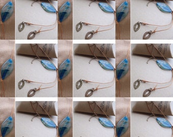 Agate Copper YNecklace, Handmade Gemstone YNecklace, Blue Agate YNecklace, Edinburgh Jewellery Designer, OOAK Necklace,