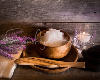 Salt/Sugar Scrub Stock Photo - Lavendar