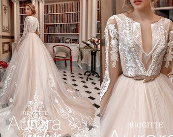 Boho wedding dress BRIGITTE, beach wedding dress, bohemian wedding dress, wedding dress vintage, bridal gowns, boho wedding, bridal gown