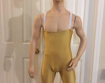 Men's high waisted knee length tights with suspenders