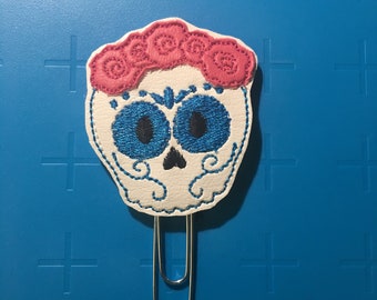 Floral Sugar Skull Planner Clip