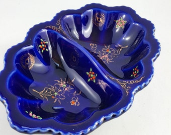 Gorgeous Vintage Cobalt Candy Dish