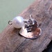 Personalized Heart Pearl Charm - Sterling Silver Hand Stamped Heart with Freshwater Pearl for Necklace - June Birthdays - Initial Dangles