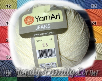 Cotton Yarn - Jeans, YarnArt. Crochet cotton, knitting cotton. DSH