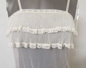 Vintage Nylon Chiffon Long Nightgown #124