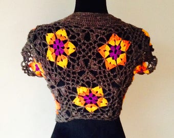 Bolero / Shrug orange flowers