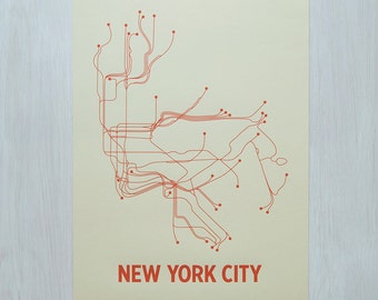 NYC Screen Print - Cement/Orange