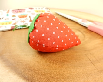 Strawberry Pin Cushion, Fabric Pincushion, Sew Tool, Sewing Essential, Sewing Accessory, Fruit Sewing Tool