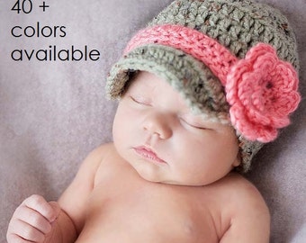 Newborn Baby Girl, Coming Home Hat, Crochet Hat, Flower Hat, Newborn Layette, Baby Outfits, Newborn Baby, Photo Prop, Winter hat, Baby Gifts