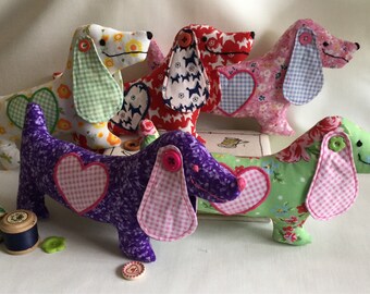 Sausage Dog, Soft Toy Dog, Plush Sausage Dog, Dog Lovers Gift, Doxie Soft Toy, Stuffed Dog, Toy Dachshund, Shabby Chic Gift,Child's Soft Dog