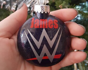 Personalized WWE Ornament, WWE Ornament, WWE Glitter Ornament, Glitter Ornament