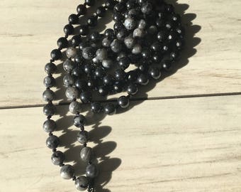 Black and Gray Buddha charm mala