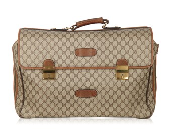 Authentic GUCCI Vintage Brown Monogram 48h Travel Weekender Bag Briefcase