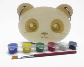 Kids Gift, Panda Book, Wood Children's Book, Wood Kids Book, Baby Present, Laser Cut Book, Wood Animal Book, Unique Baby Gift, Kids Birthday