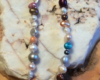 Funky Multi Colored Fresh Water Pearl Necklace
