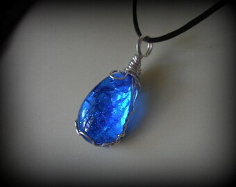 Agnes Oblige Wind Crystal Necklace Pendant - Final Fantasy - Cobalt Crystal Drop