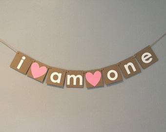 I am one banner, chipboard banner, first birthday banner, i am one