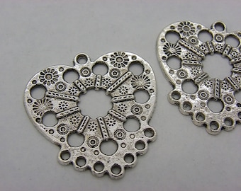 2 candlesticks in silver plated brass heart or charm 37 mm x 35 mm