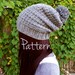 Crochet Pattern Slouchy Beanie Pom Pom Winter Fall Autumn Hat Textured Easy Beginner PDF Tutorial Download Slouch Cute Comfy Womens Teen