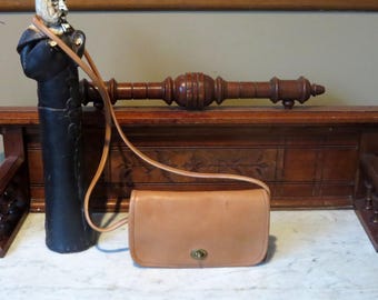 Coach Dinky Bag In Tabac ( Saddle?) Leather With Crossbody Strap Style 9375- Made In United States- VGC