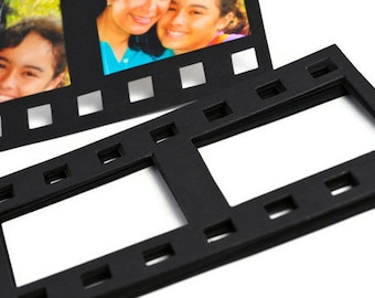 READY TO SHIP | Filmstrip negative frame die cuts. Black picture frame scrapbooks Valentines gifts. Photography picture photo camera