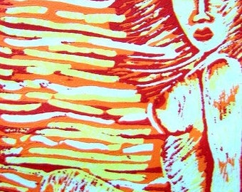 Sol - Linoleum Block Print