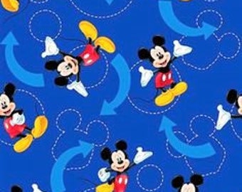 Mickey Mouse Fabric, Disney Fabric, Novelty Fabric, Quilting Fabric, Baby/Nursery/Craft Supplies/Diy, Fabric By Yard, Half Yard Fabric