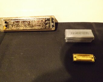 Broadway Melody Harmonica and Hohner Mini Harmonic with Case