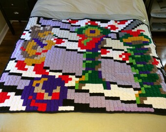 Crystal Castles 80s Arcade Game Pixel Blanket