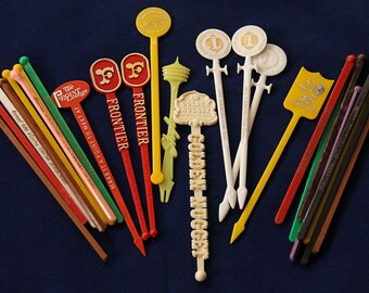 Lot of 25 Advertising Swizzle Sticks
