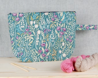 Extra large crochet project bag, work in progress bag, sweater bag, crochet bag, yarn bag, make up bag,