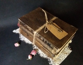 Book Set for Decorating on trend decor Library decor Book bundle Altered book Distressed rustic Bookshelf decor faux book home accent