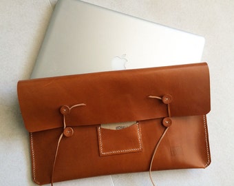 Leather Handmade Mac Book case . Laptop Leather Case