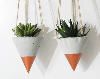 Copper Concrete Planter/ Hanging planters /Modern Planter / Succulente Planter /Air Plant Holder/Home decor / Hanging planter / Gift for her