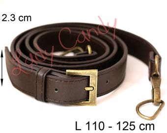 Style 110-125 cm shoulder strap #330135 brown leather bag handle
